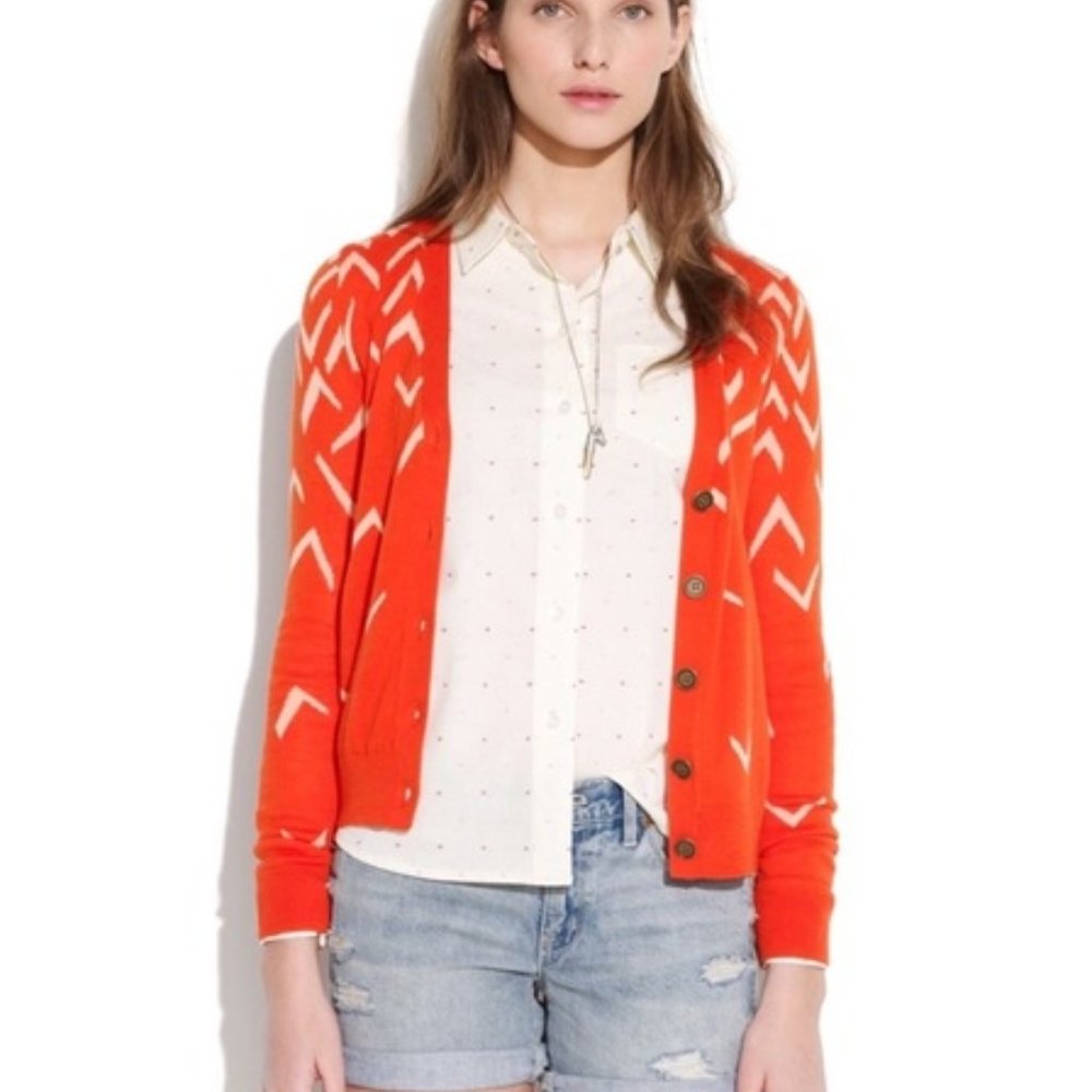 MADEWELL Wallace Orange Seabird Cardigan XS